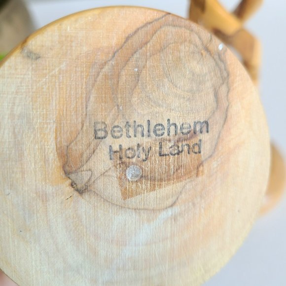 Pair of Olive wood Bethlehem Holy Land candlesticks/candleholders. - Picture 6 of 6